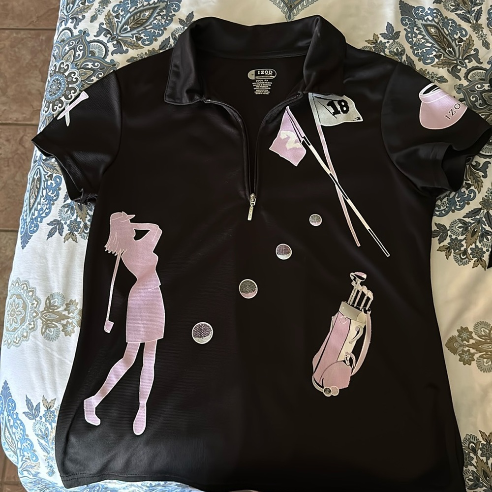 Black golf shirt